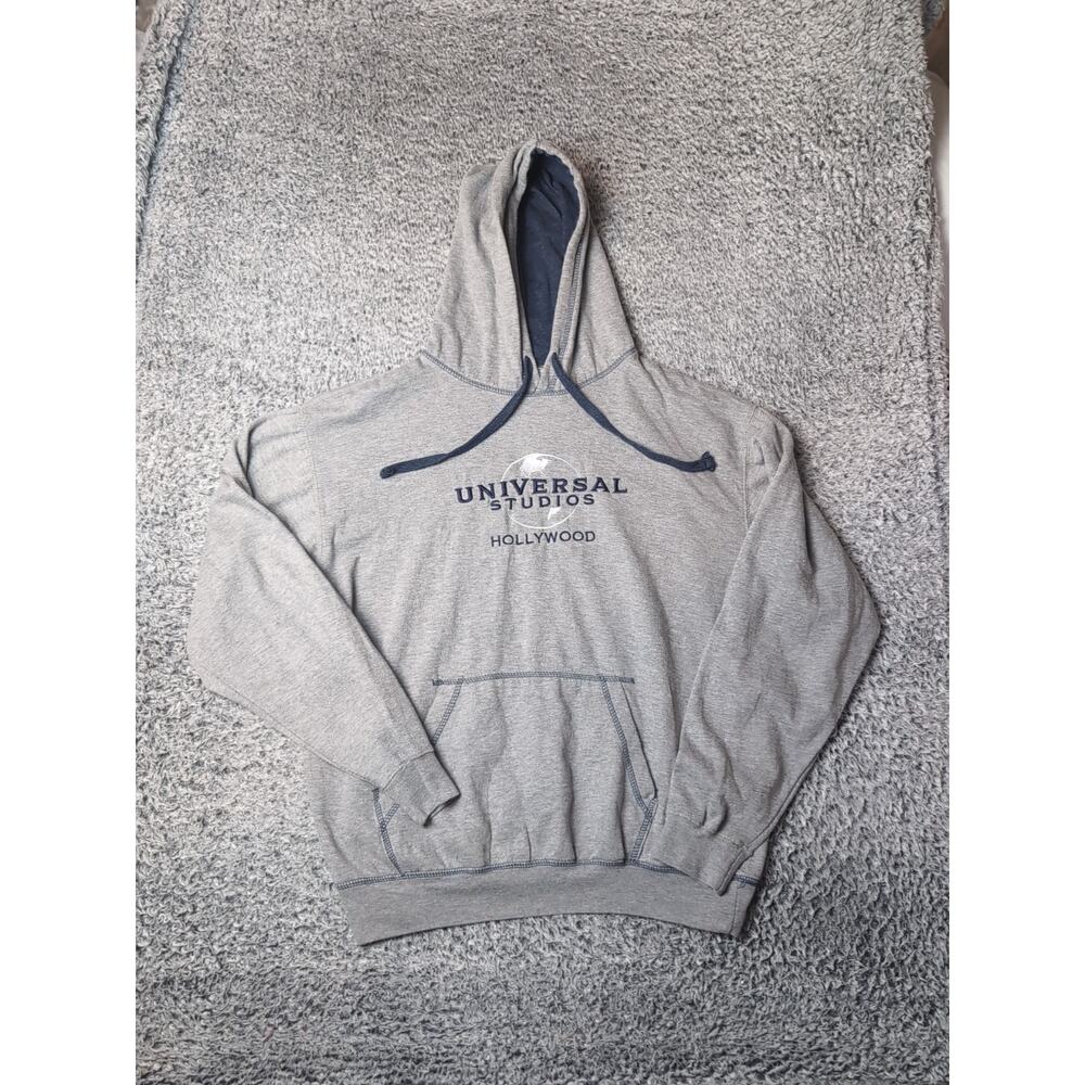 Universal Studios Hollywood Hoodie Adult Large Blue Gray Sweater Embroidered Men